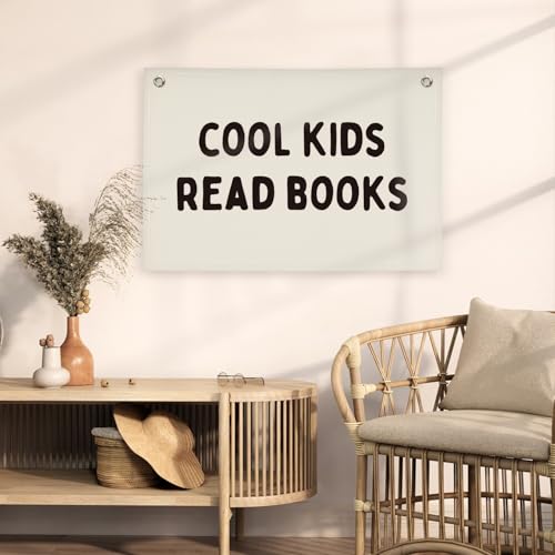 Image of Reading Corner Decor for Classroom,Cool Kids Read Books Canvas Banner,Read Sign Wall Hanging Banner Flag Decor for Reading Nook,Classroom Decor Kid Room Decor Read Corner Flag Banner 30x20 Inch