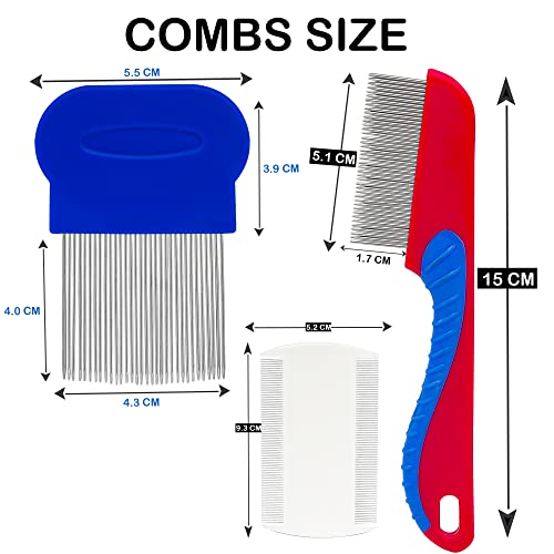 Pet Flea Lice nits removal combs for cat dogs grooming set, stain tear marks painlessly tick remover tweezers tools kit for rabbits horses - Image 6