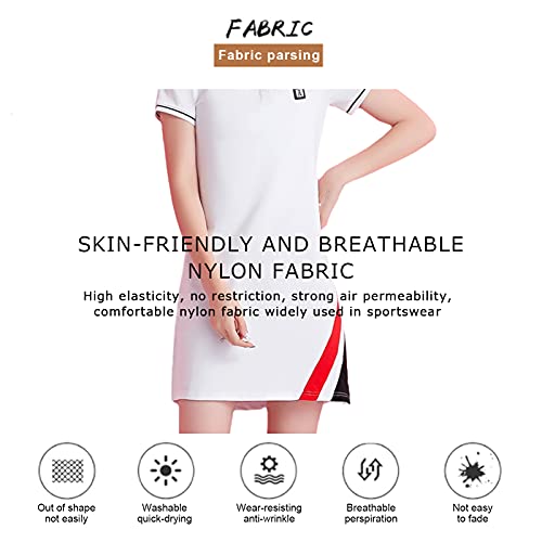 Hhwei Dames revers korte mouw jurk Golf Tennis oefening workout jurk vocht wicking voor dagelijks gebruik - Image 6