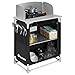 tectake® Cocina de Camping de Aluminio Plegable, Ligera, con Bolsa de Transporte, Accesorios de Cocina, Mesa Plegable Camping, Armario Mueble, Mesa - Negro