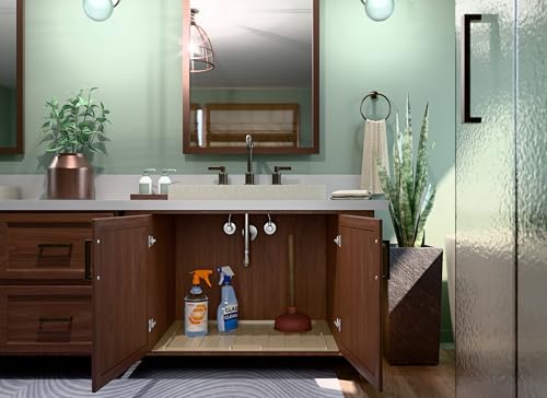 Bandeja de goteo de polímero Rev-A-Shelf color almendra ajustable para bases de lavabo de 27" a 30" miniatura 4