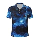 Photo Gallery ngirjkkll camicia da golf a maniche corte con stampa galassia blu da uomo, casual ed elegante, per ogni occasione, nero , m Photo Gallery ngirjkkll camicia da golf a maniche corte con stampa galassia blu da uomo, casual ed elegante, per ogni occasione, nero , m