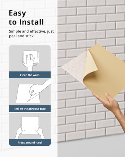 Image of Kuchoow Acoustic Wall Panels for Room& Office Sound Absorbing, 12 Pack Brick Pattern Beige Decorative Self Adhesive Art Acoustical Treatment Tiles for Ceiling Door Studio 12''x12''x0.4''