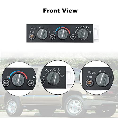 9378805 Climate Control Module for 1996-2000 Suburban Tahoe Yukon, Cadillac Escalade, Chevro-let A/C Heater Climate Control Pannel w/Rear Window Defogger Switch AC 15-72547 599-006