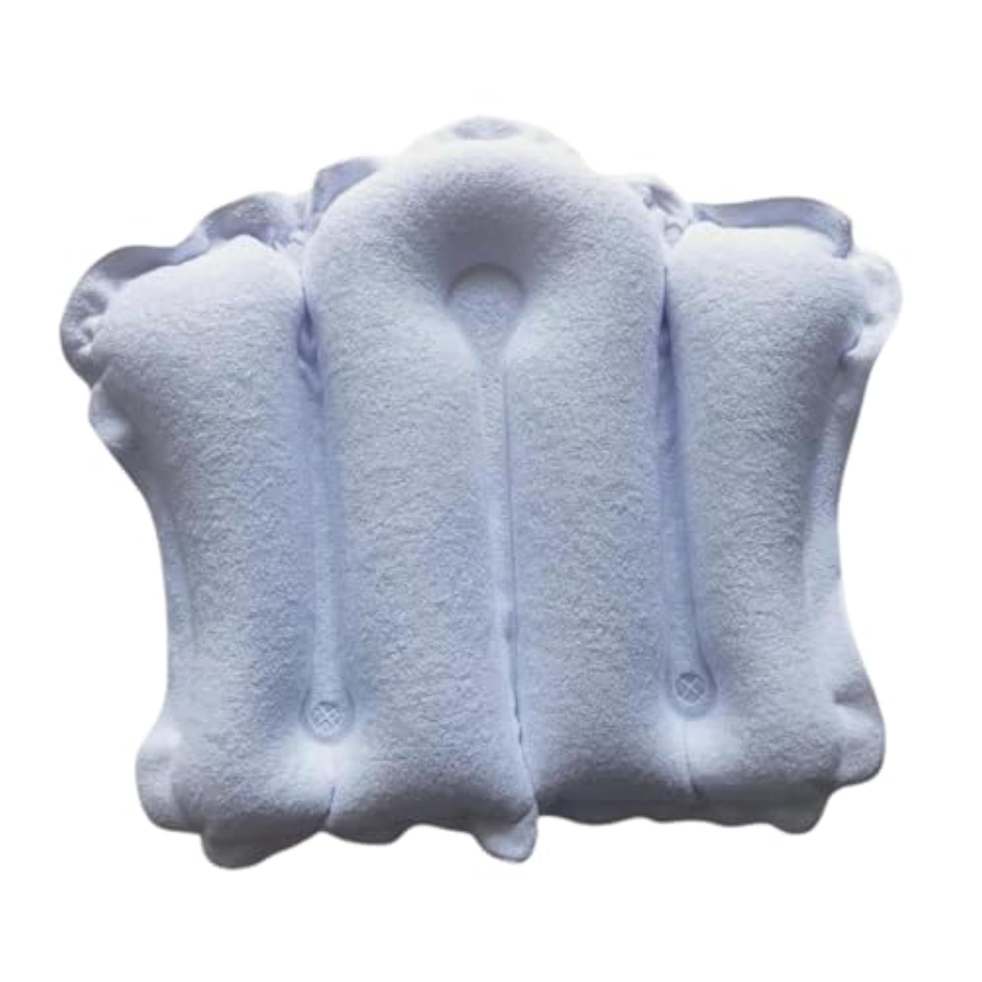 Inflatable Bath Pillow with Suction Cups, White