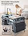 CoziBB Baby Bassinet Bedside Crib 5 in 1 with Detachable Changing Table, Pack and Play with Mattress, Storage, Music and 3 Adjustable Height, Portable Large Playard for Newborn Baby