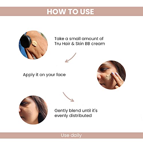 Image of Tru Hair & Skin Hyaluronic BB Cream with SPF 50 | Toffee Brown | 50gms