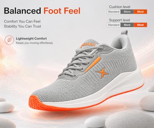 Image of Kraasa Men's Running Shoes | Breathable Mesh Upper | Lightweight Phylon Sole | Cushioned EVA Insole | Comfortable Sports & Casual Sneakers for Gym, Walking & Daily Use