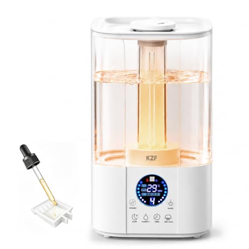 KZF-Humidifiers-for-Bedroom-4L-Cool-Mist-Humidifier-for-Large-Room-40H-Runtime-Top-Fill-Sleep-Mode-Oil-Diffuser-28dB-Quiet-LED-Display-Humidity-Control-Air-Humidifier-for-Baby-Plants KZF Humidifiers for Bedroom, 4L Cool Mist Humidifier for Large Room, 40H Runtime, Top Fill, Sleep Mode, Oil Diffuser, 28dB Quiet, LED Display, Humidity Control, Air Humidifier for Baby Plants - Image 1