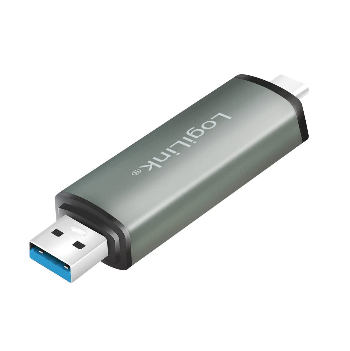 LogiLink CR0043 - USB 3.2 (Gen1) czytnik kart SD i microSD w aluminiowej obudowie, do kart pamięci do 2 TB, złącze przez USB-A lub USB-C