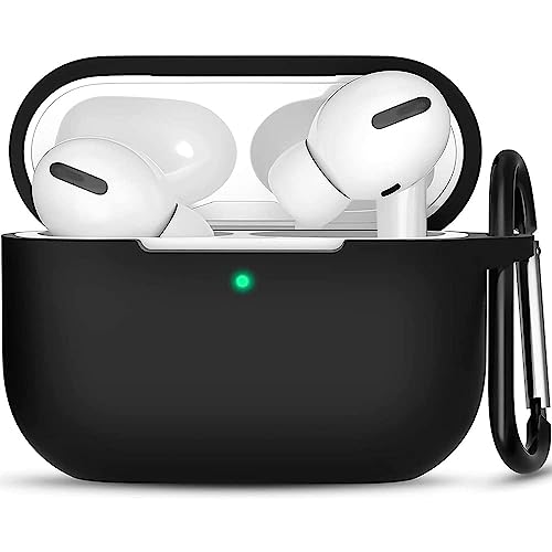 Image of Sounce Airpods Pro 2nd Generation Case Cover 2022, Soft Silicone Skin Cover Shock-Absorbing Protective Case with Keychain for New Apple Airpods Pro Case [Front LED Visible] (Black)