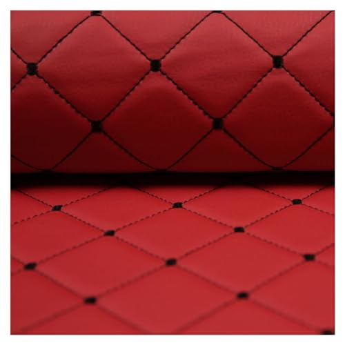 Simili cuir au metre pour automobile et canape tissu faux cuir impermeable rouge 1.4x7m