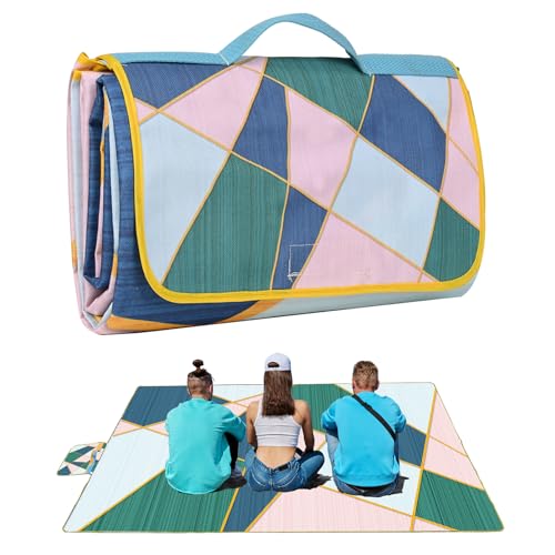 Image of DanCoom Picnic Blanket, Foldable Waterproof Sand Mat, Extra Large Picnic Blanket Outdoor Picnic Mat Beach Blanket for Park Grass Camping Hiking Travel Family Concerts