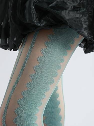 Image of Sahabowi Women Tights, Sheer High Waist Pantyhose, Vintage Control Top Stockings, Siwa7