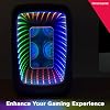 Mini refrigerador de bebidas Frigidaire Gaming con luz, 6 latas, 4 litros, enfriador con puerta grande transparente y luces LED perfecto para experiencia gaming, hogar, oficina o autos. Cargador de 12V (Stealth) 8