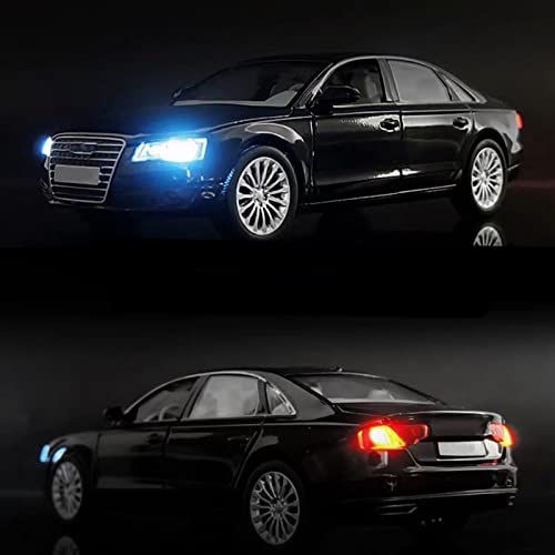 Car Diecast Model 1/32 For Audi For A8 Alloy Car Model Diecasts Metal Toy Vehicles Car Model Simulation Sound And Light Collection Childrens Toy Gift (Color : Black) #TOP4