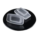 GMS Optical Soft Silicone Rectangle Shaped Slide/Push-in Nose Pads for Glasses, Sunglasses, and Eye Wear - 11mm (3 Pair, White)