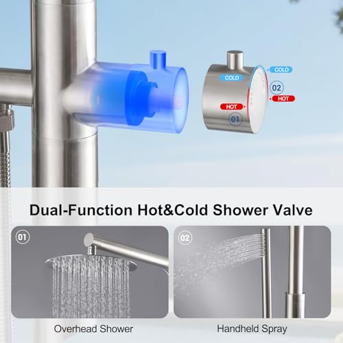 image for RBROHANT Freestanding Outdoor Shower, 316 Marine Grade Stainless Steel