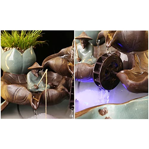 Ornement d'eau chanceuse chinoise en céramique avec cascade pour table - 5