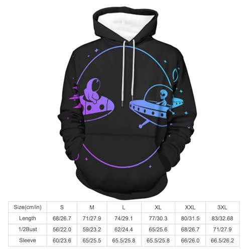Sweats à capuche manche longue graphiques et pull unisexe imprimé espace S - 2