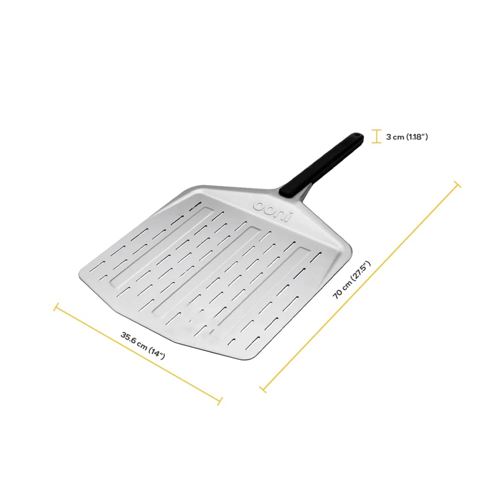 Ooni Pelle à pizza 35cm – Pelle à pizza perforée en aluminium – Tournez et servez vos pizzas avec style – Accessoires pour four à pizza - Pelle a Pizza