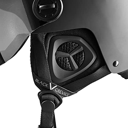 Black Crevice Casco Da Sci Con Visiera Kirchberg I Casco Traspirante Uomo E Donna Con Fori Per Areazione I Casco Unisex I Casco Adattabile I Alta Vestibilità - 5