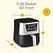 Cuisinart Air Fryer, Large 6-Quart Basket with 4 Cooking Functions to Air Fry, Bake, Roast, and Keep Warm, 3 Presets, PFAS-Free, Dishwasher-Safe Parts, AIR-180, Black & Stainless Steel