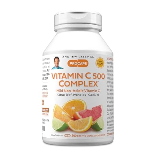 ANDREW LESSMAN Vitamin C 500 Complex 360 Capsules – Non-Acidic Vitamin C Plus Citrus Bioflavonoids for Immune System and Anti-Oxidant Support, No Stomach Upset, Small Easy to Swallow Capsules