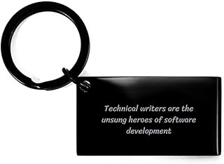 Technical writers are the unsung heroes of software development Gift For Technical writer Black Keychain For Technical writer Technical writer Gifts, Black, Small