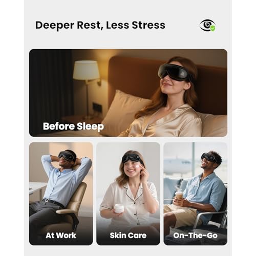 Image of BOB AND BRAD Eye Massager with Heat, Birthday Gifts for Women Men FSA Eligible HSA, Eye Mask with Remote Control, Headache Massager for Migraines Dry Eye Stress Relief Improve Sleep