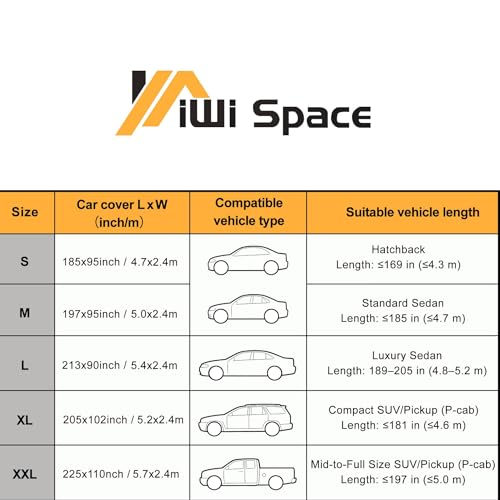 Image of Waterproof & All-Season Half Car Cover,Full Coverage Protection for Windshields & Windows, Car Cover for Snow,Ice,Rain,Shading,Fit for Mid-to-Full Size SUV /Pickup(P-cab).