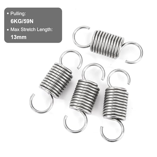 GUNGY Zugfedern mit Haken Edelstahl Zugfeder Spannfeder 40mm Außendurchmesser 14mm Drahtdurchmesser 1,6 mm Maximale Zugkraft 6,00kg 1,6x14x40mm 4 Stück