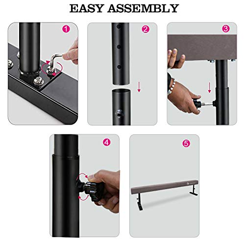 JC-ATHLETICS Adjustable Balance Beam Gymnastic Practice Training Equipment for Kids Children Home Floor Use,8 Feet Long