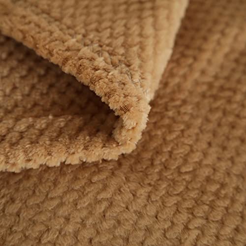 SOCHOW Waffle Textured Flannel Fleece Throw Blanket #TOP27