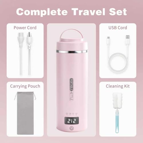 Hervidor eléctrico portátil de viaje con 4 temperaturas, acero inox miniatura 2