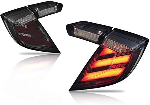 Amazon Useka ホンダ シビック ハッチバック Typer Fk7 Fk8 専用 テールランプ テールライト リアライト 流れるウインカー デモンストレーション搭載 スモーク仕様 左右セット４灯 新品 Led For Honda Civic Typer 16 Led Tail Light ブレーキ テールランプ