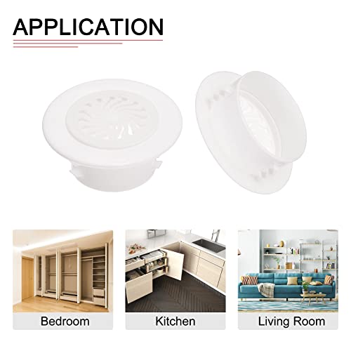 DTGN 3.07"x1.38"(ODxT) Round Vent Cover, 2Pack, Good for Bedroom Bathroom 2"-2.3" Dia Vent Hole - Image 4