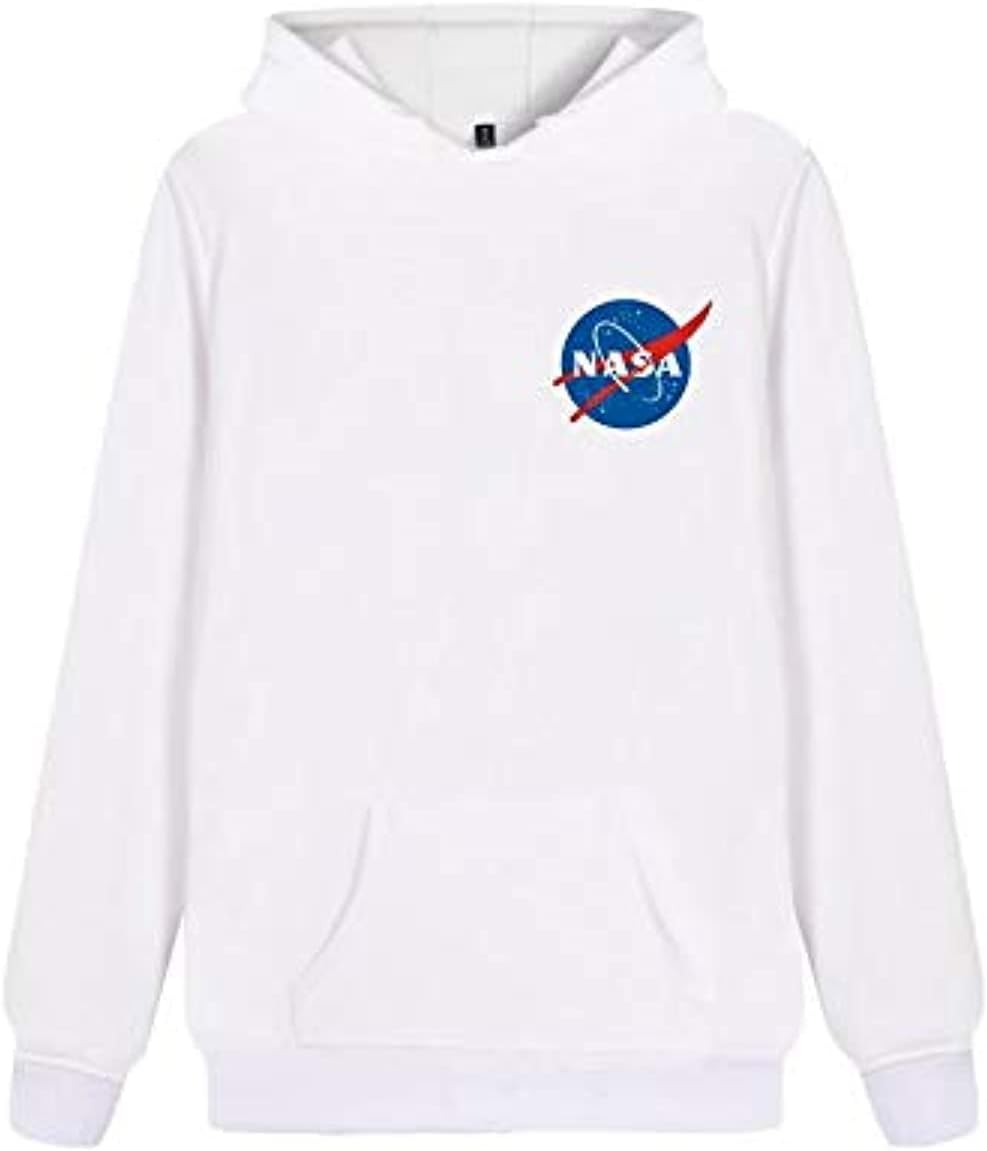 OtherNASA Space Rocket Moon Space Astronaut Novelty Black Men Women Unisex Hooded Sweatshirt Hoodie White CL09898 - L