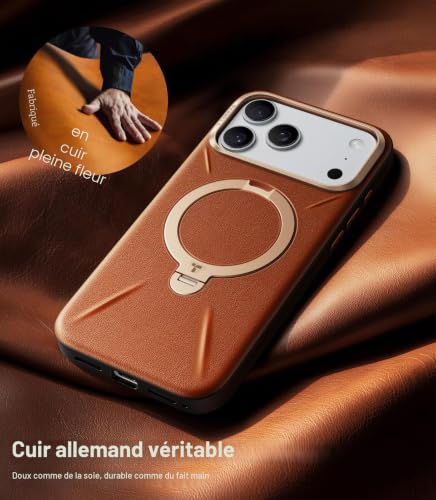 Coque iPhone 17 Pro Max MagSafe bleu étui antichoc support rotatif 360