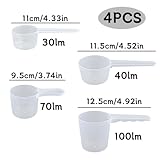 GroveEss 4 PCS Plastic Measuring Spoons-Protein Powder Scoop 50g 35g 25g 20g Measure Scoop Set Durable Coffee Spices Scale Cups Kitchen Measurement Tools for Milk Powder Cereal Powder Flour Dose - Image 2