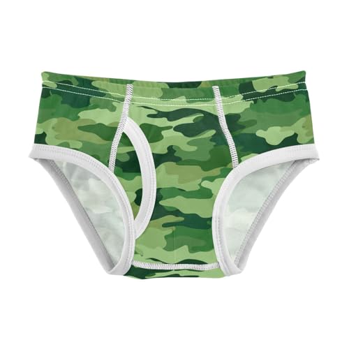 Boys' Underwear Cotton Little Boys Green Camouflage Stripe Briefs Soft Toddler Underwear 2T-8Y