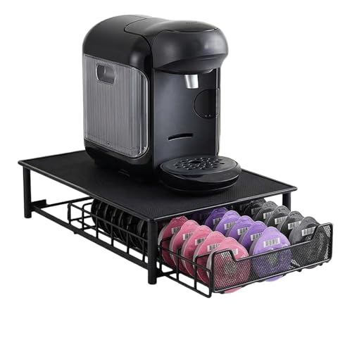 Organizador de cápsulas de café | Soporte metálico de acceso rápido para 60 cápsulas | Organizador deslizante para cápsulas, para salón, apartamento, cocina, comedor,