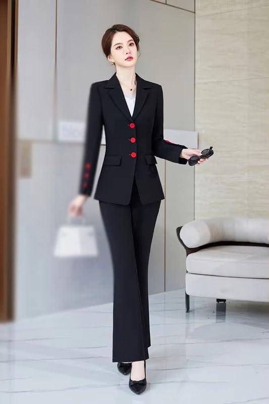 Women's Professional Suit Set Blazer Pants Office Business Workwear