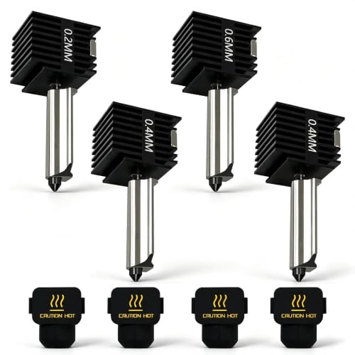 4‑Pack 0.2/0.4/0.6mm A1 Mini Hotend Kit for Bambu Lab A1/A2L Nozzle