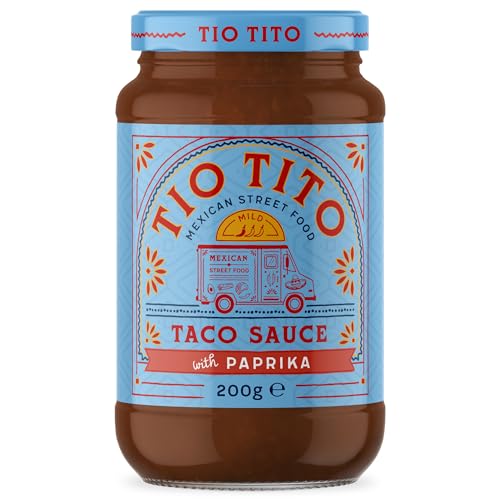 Tio Tito Taco Sauce with Paprika – 200g | Rich Tomato & Smoked Paprika Flavor | Gluten-Free, 99% Fat-Free | Perfect for Tacos, Burritos & Quesadillas