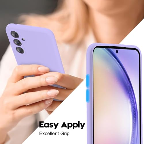 Image of DIZORO Microfiber Candy Case Compatible for Samsung S24 fe Smooth Touch Cushion Liquid Soft Silicone Gel Rubber Phone Cases Non-Slip Full Body Protective Shockproof Back Cover (Purple)
