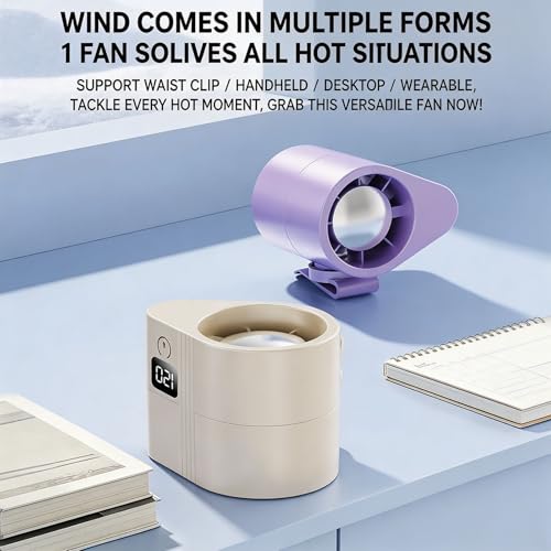 Ventilador portátil USB Tipo C de tres posiciones con clip de sujeción 5