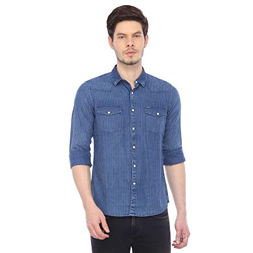 Image of Pepe Mens 2 Pocket Striped Shirt