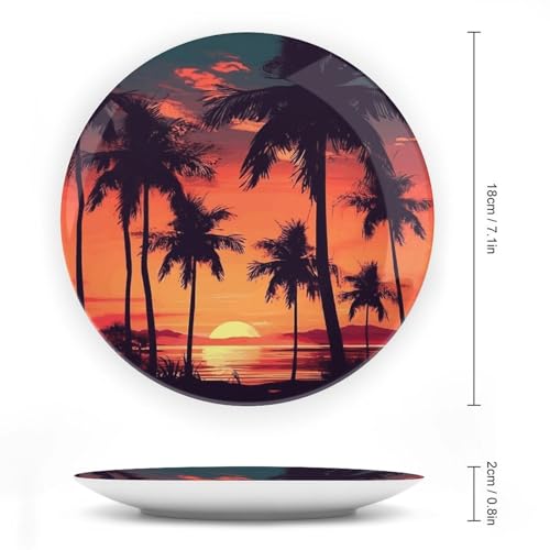 Plato decorativo Palm Tree Summer Sunset 7 pulg miniatura 2
