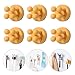 iBetterLife Silicone Toothbrush Shower Holder - 6Pcs Self Adhesive Wall Mounted Single Hook for Hanging Tooth Brushing, Functional Utility Plug Holder for Bathroom Kitchen Living Room Office, Yellow